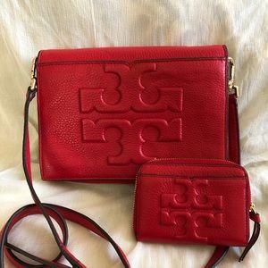 Tory burch bombe crossbody and mini wallet coin case